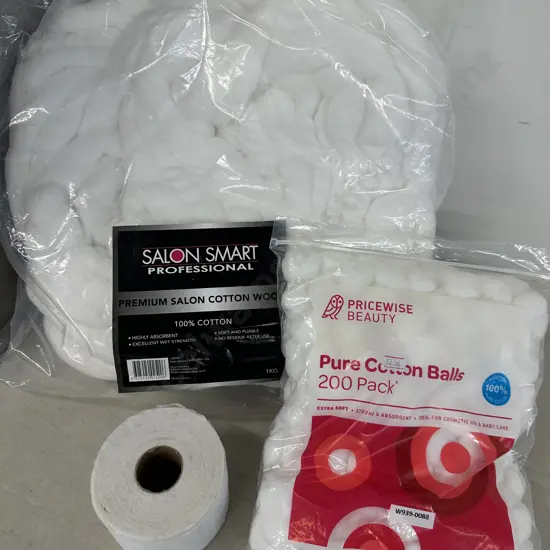 Bag of Salon Smart Cotton Wool, Neck Paper & Cotton Wool Balls (Sold with -083)